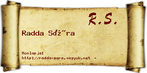 Radda Sára névjegykártya